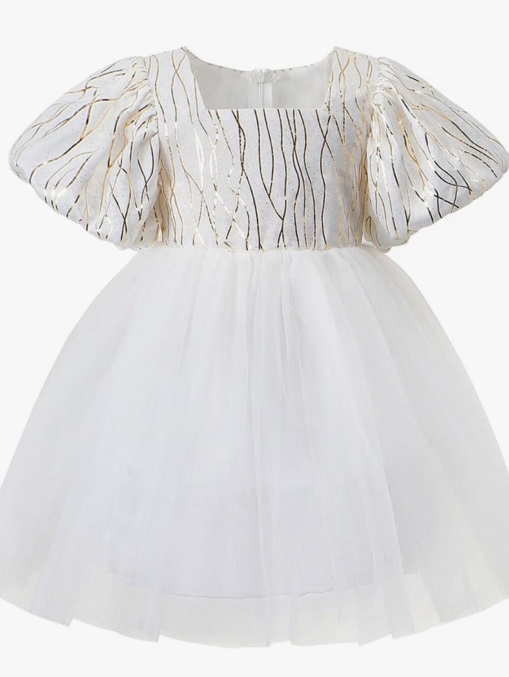 White Gold Party Dress